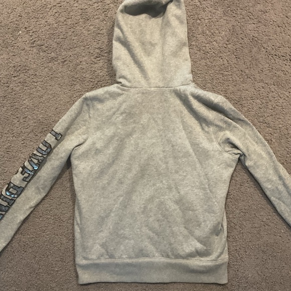 VS Victoria’s Secret PINK VTG Faux Fur Bling Sequin Hoodie Jacket Sweatshirt Y2K - Picture 6 of 12